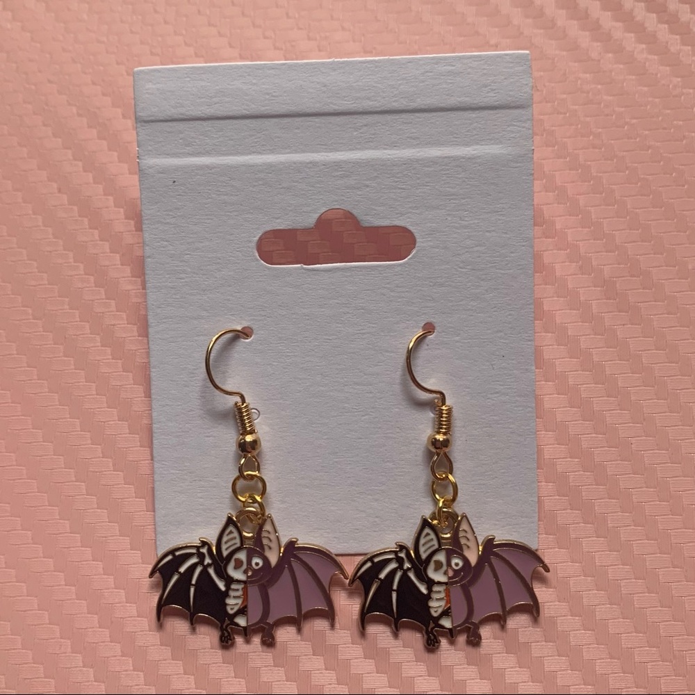 Skeleton Bat Earrings